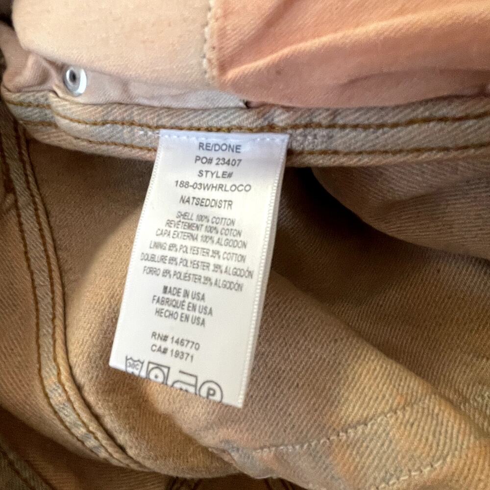 RE/DONE 90s Destroyed Straight Leg Loose Fit Jeans Natural Sedona Size 26 NWT - Picture 7 of 10